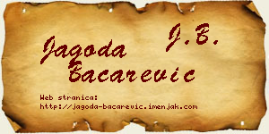 Jagoda Bačarević vizit kartica